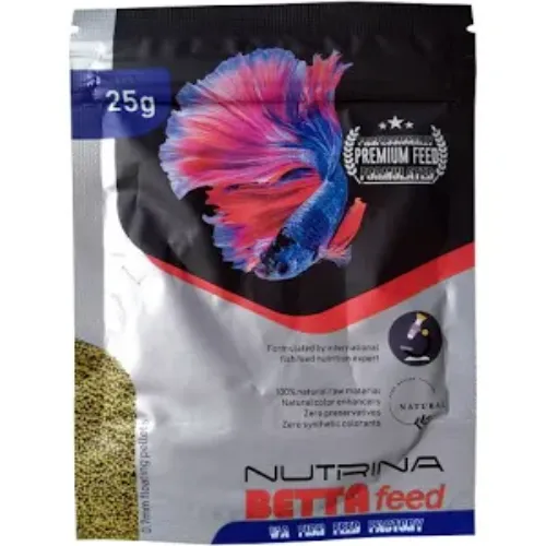 WA Nutrina Guppy & Betta Premium Feeds – 25g | Protein-Rich Floating Micro Pellets for Small Tropical Fish